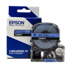 Epson LABELWORKS 206BBPX Label Tape - Black on Blue - 1/4" (6mm), 30ft