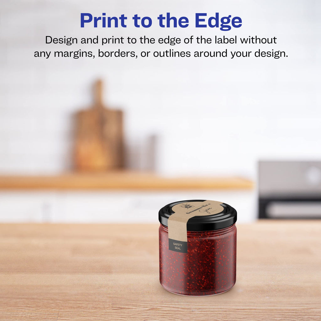 Avery® Kraft Brown Wraparound Band Labels, Sure Feed® Technology, 1.5" x 3.5", 150 Kraft Brown Labels, Print-to-the-Edge, Laser/Inkjet Printable Labels 150 labels