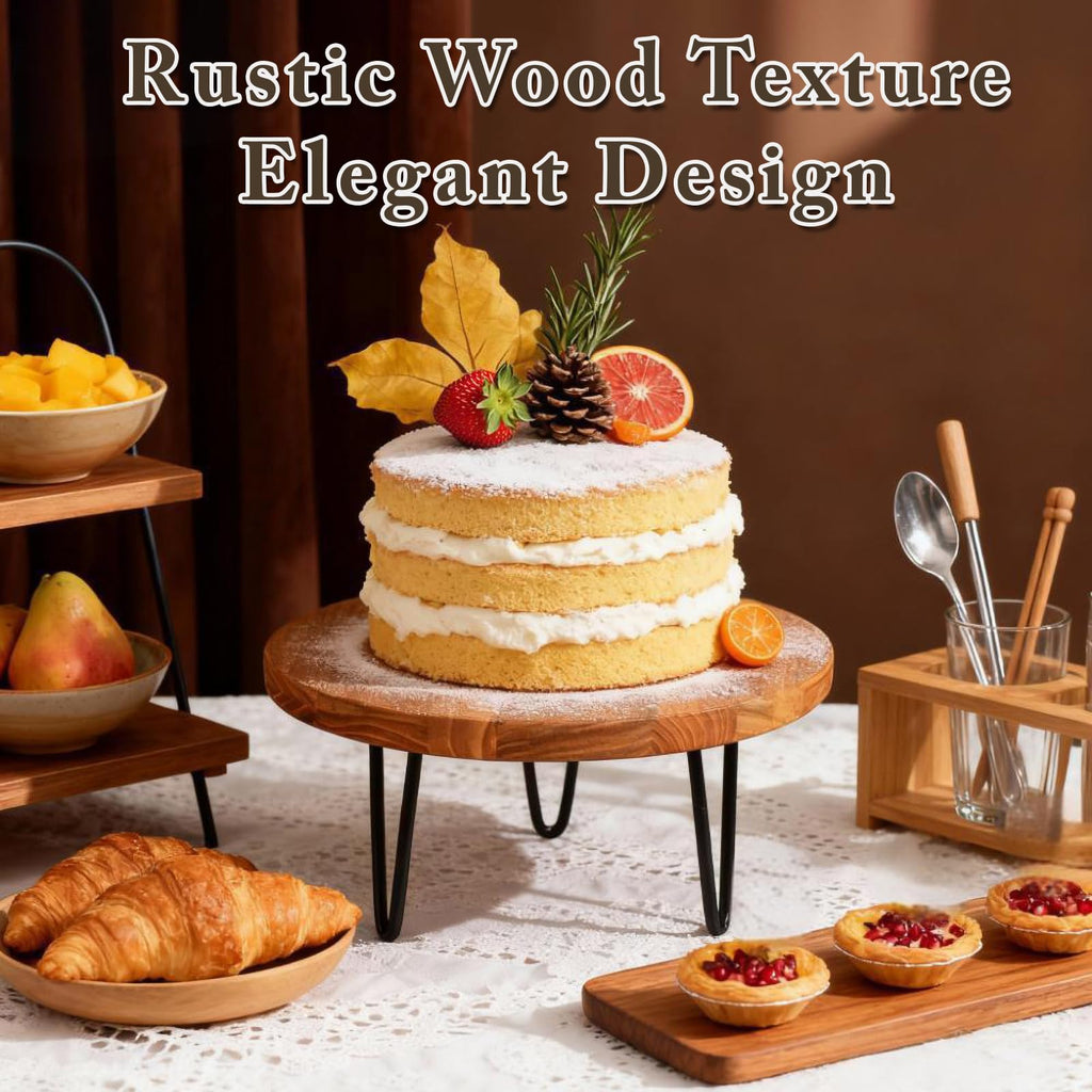 3 Pcs Buffet Risers, Wood Round Food Riser Dessert Table Display Stand Set for Party Wood Cupcake Stands Nesting Table for Home Decor (Natural) Natural