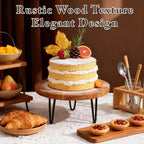 3 Pcs Buffet Risers, Wood Round Food Riser Dessert Table Display Stand Set for Party Wood Cupcake Stands Nesting Table for Home Decor (Natural) Natural