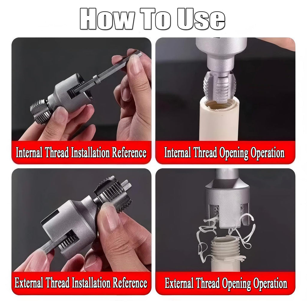 PVC Pipe Threading Tool Set for 1/2-inch,3/4-inch,and 1-inch Pipes, 3-Pack