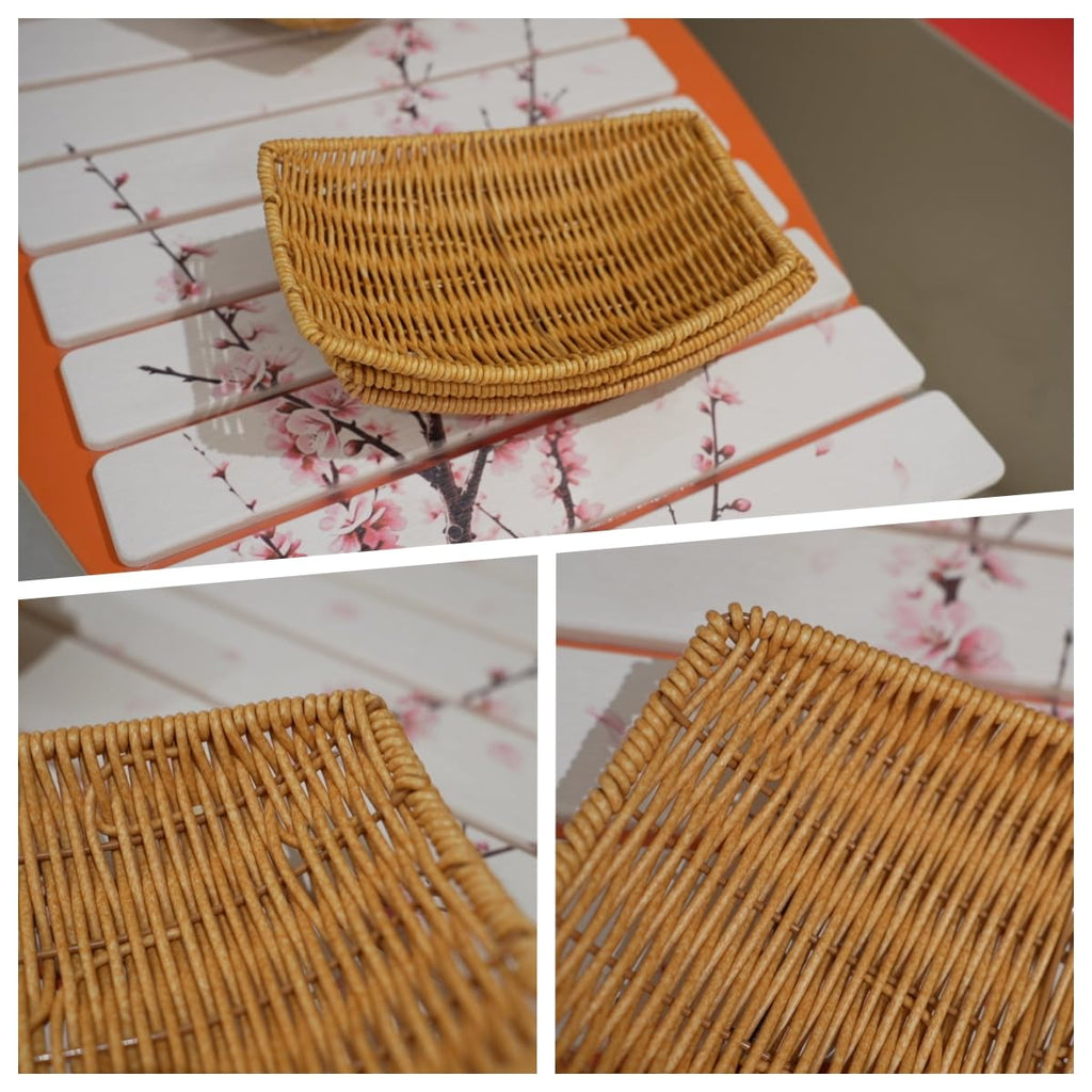 6 Pack Imitation Rattan Ship Type Baskets and 100 Deli Wrapper Paper 6