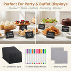 40 Pcs Food Labels for Party Buffet - 4x3 Inch Mini Chalkboard Signs
