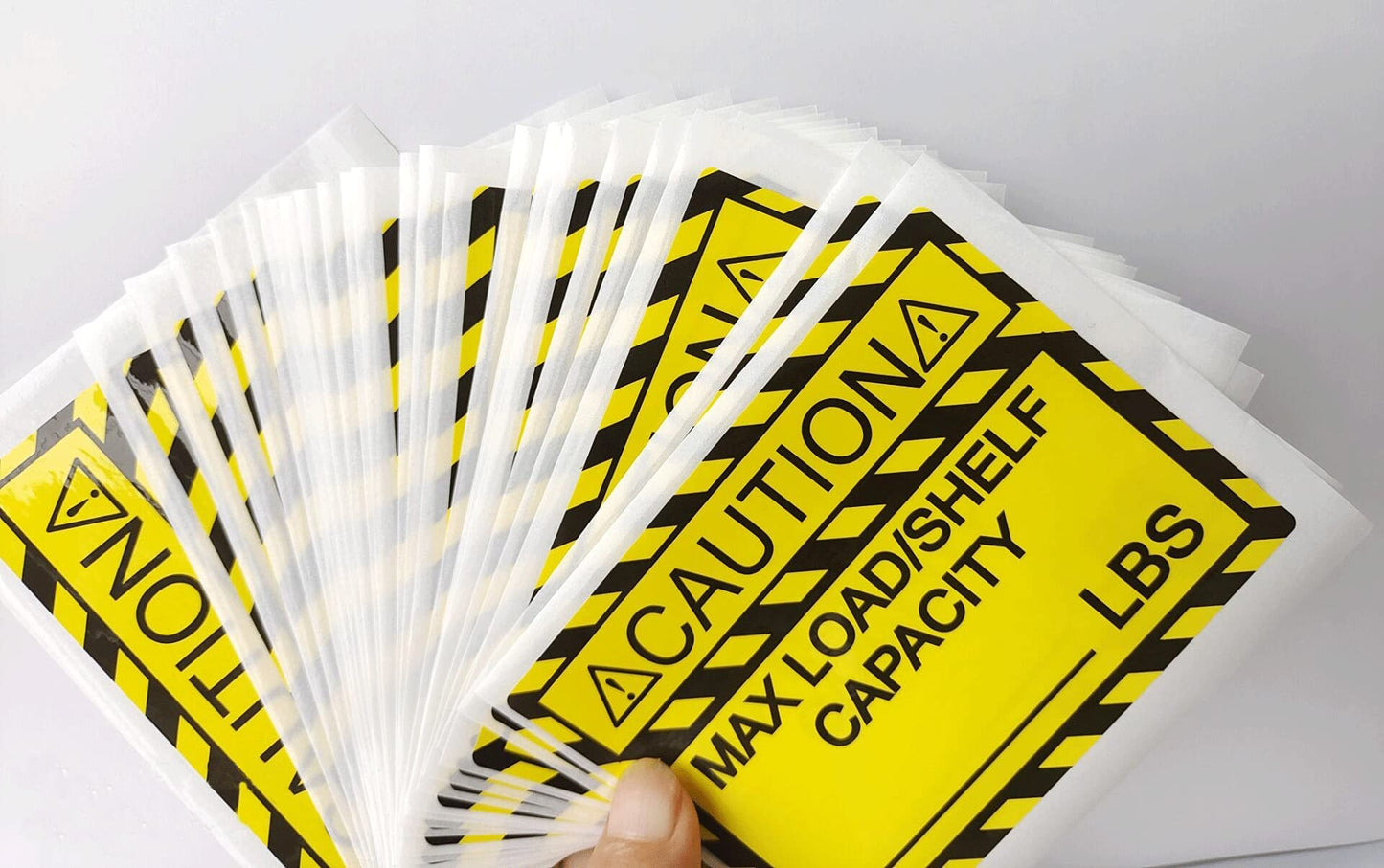 Pallet Rack Capacity Labels 3×4 Inch Caution MAX Load/Shelf LBS Warning Stickers - 25 Pcs/Pack Industrial Strength Sticker for Warehouse Safety Yellow 3 x 4inch