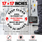 5 Pack 17" Keep Electrical Panel Clear Anti-Slip Floor Stickers