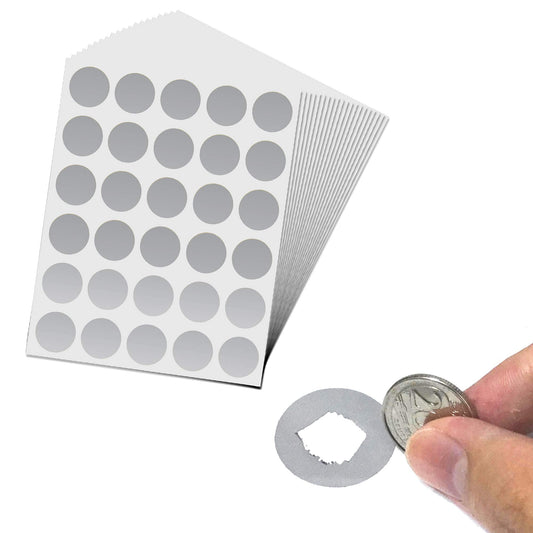 900 Pack, 1" Scratch Off Stickers Labels, Round Circle - Silver Pack of 900