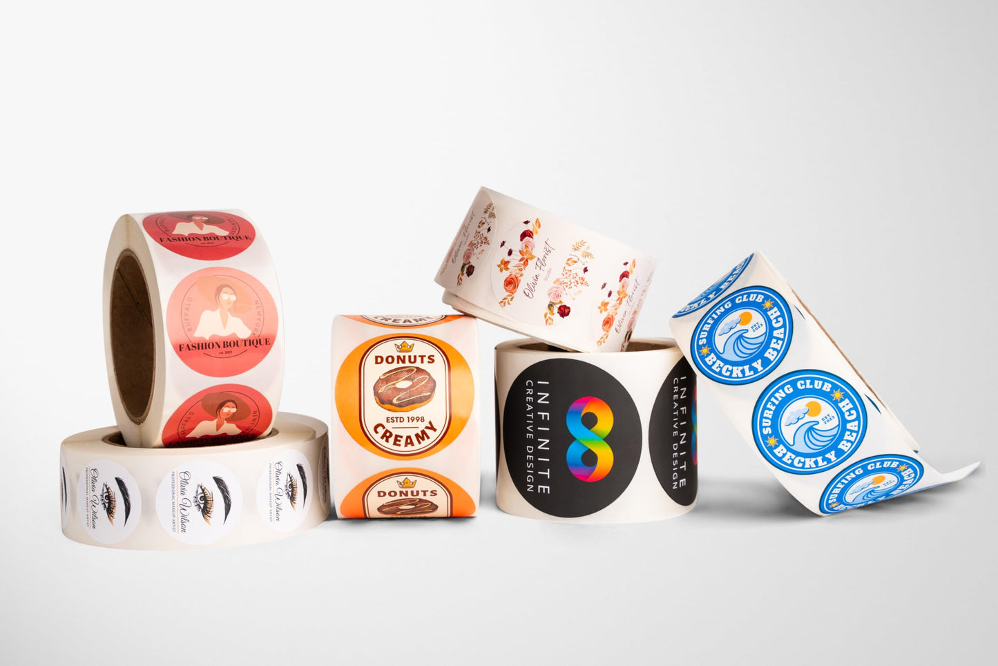 Build Your Own Stickers - Any Design + Logo - Personalize Business - 50+ Roll - Multi Shapes, Sizes, Backgrounds, Text - Gloss/Matte Labels (1.5 inch Circle) 1.5 inch Circle