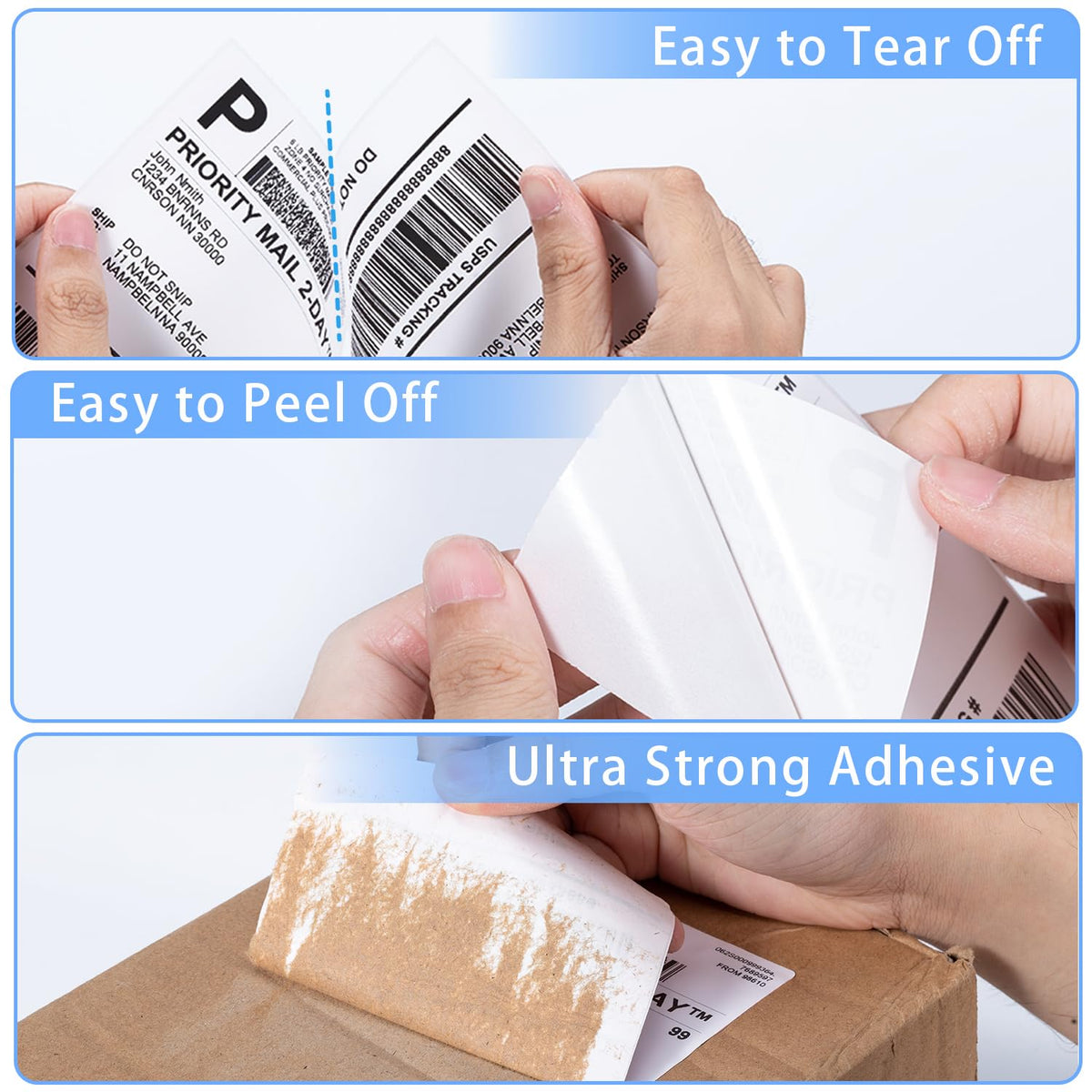 Phomemo 4X6 Thermal Labels - Shipping Labels, Thermal Printer Label, Roll Label for Shipping Label, Address, Mail, Compatible with Zebra, Munbyn, Rollo, Polono, Nelko, Pack of 500, White White-500 4x6-Roll