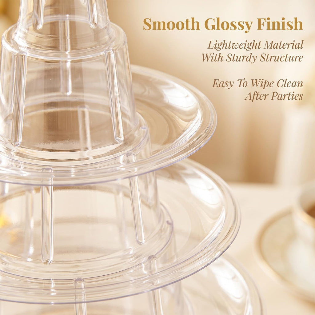 6 Tiers Macaron Tower Stand, 2Pcs Clear Plastic Macaron Display Holder