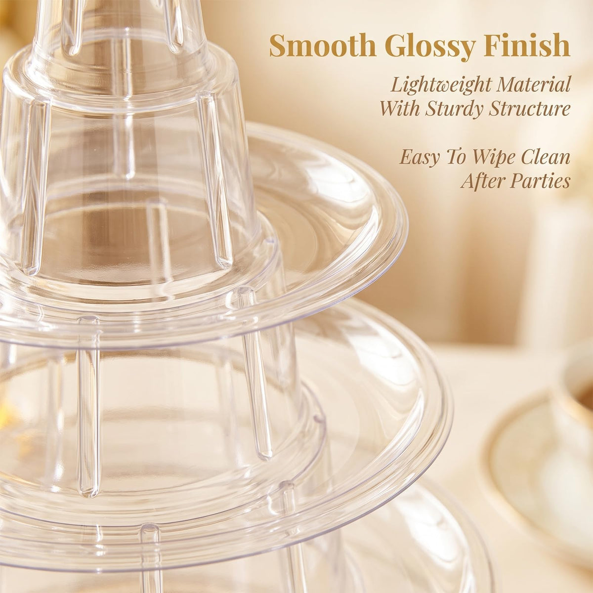 6 Tiers Macaron Tower Stand, 2Pcs Clear Plastic Macaron Display Holder