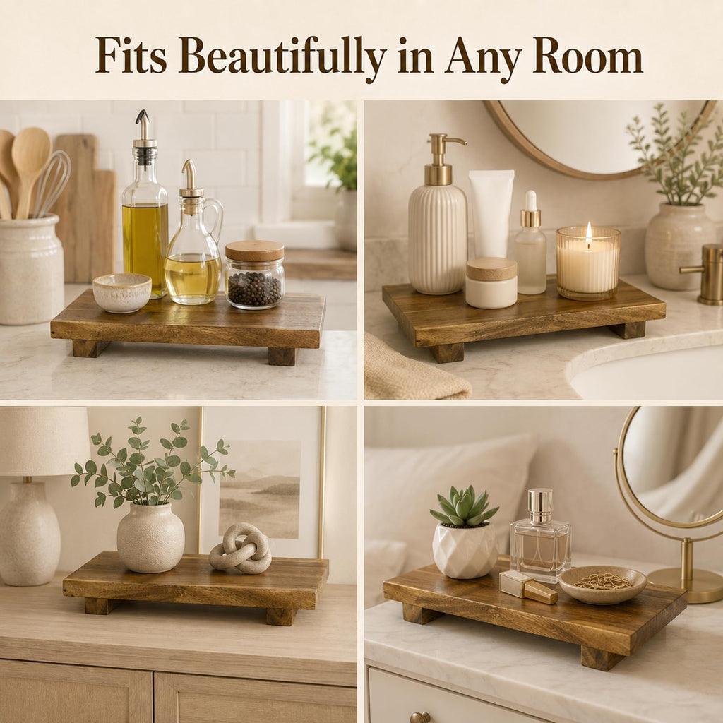 Acacia Wooden Riser for Kitchen Counter 12 x 7 x 1.6 in