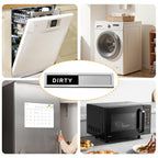 Dishwasher Magnet Clean Dirty Sign - Strong Magnetic & Non-Scratch Reversible Dishwasher Indicator, Easy to Slide & Read, with Optional Adhesive - Dishwasher Sign Kitchen Decor and Accessories Dishwashermagnet-s-brushedsilver