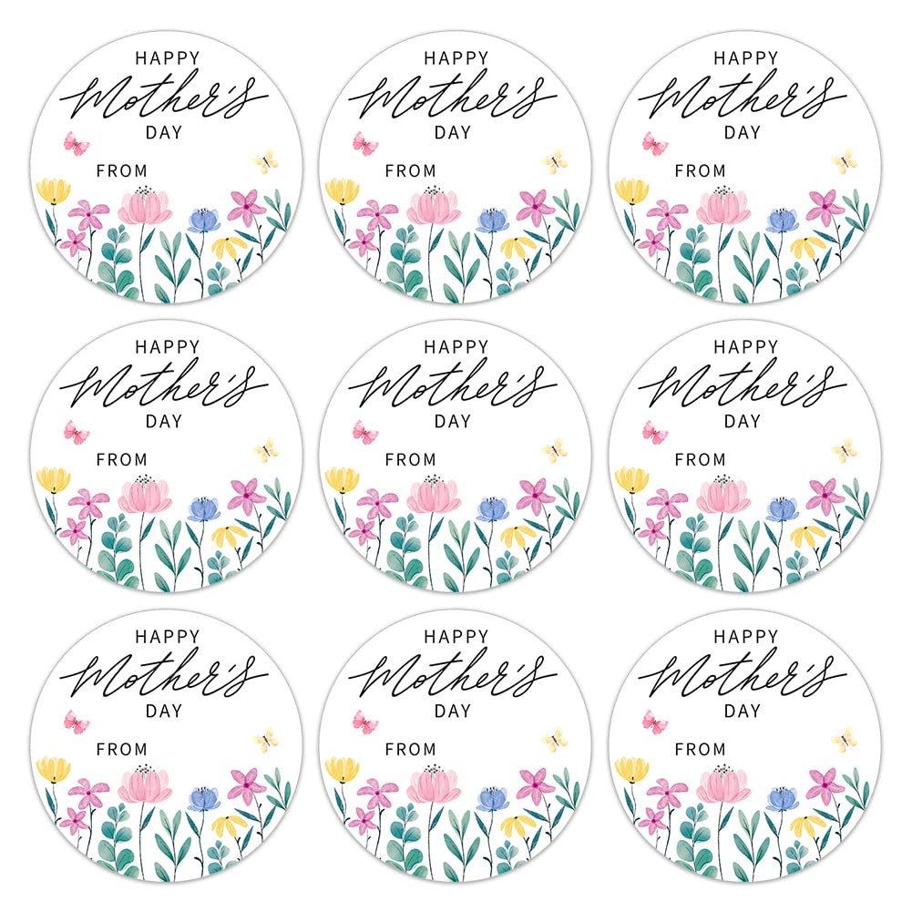 D4DREAM 36pcs Personalized Mothers Day Label Stickers 1.5" Happy Mother's Day Gifts Tag Sticker Happy Mother's Day Envelop Seal Stickers for Gift Wrap Envelope Seals Party Favor Present Card Boxes 1-green