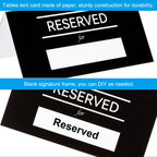 PATIKIL 40 Pack Reserved Table Signs, Double Sided Seating Name Cards Tables Tent Blank Card for Wedding Restaurant Party Event Foodservice, Black