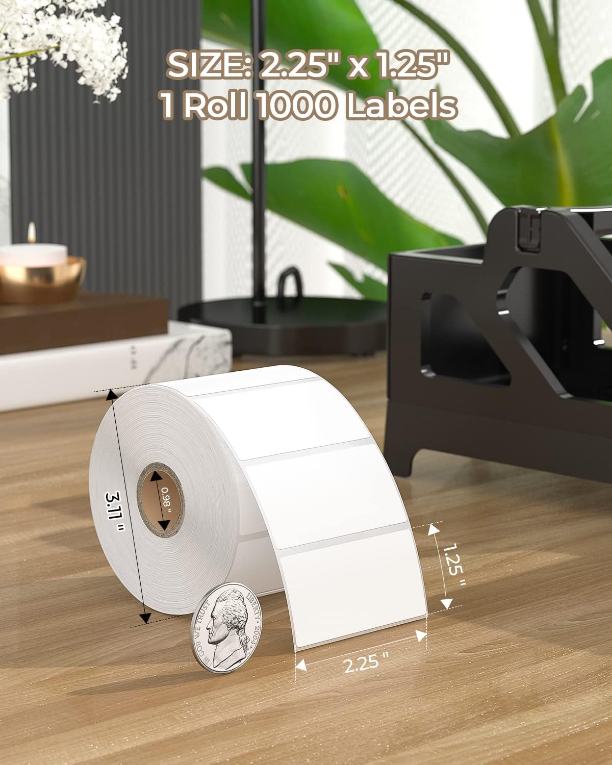 2" Circle Holographic Thermal Label Stickers+2.25 x 1.25 Direct Thermal Labels White Thermal Printer Labels