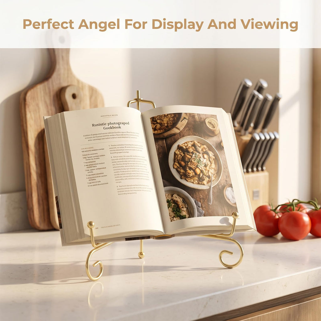 10 Pack 8 Inch Plate Stands for Display, Gold Iron Easel Holders for Photos