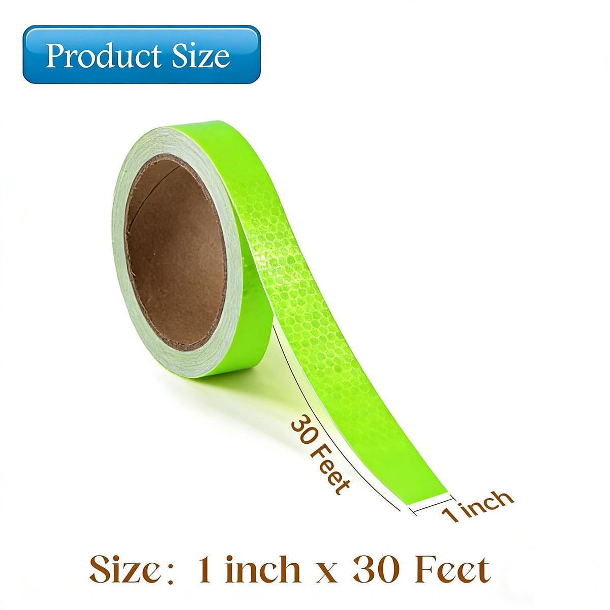 Reflective Tape, 1 Inch X 30 Ft, Fluorescent Green 1" x 30ft