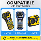 1 Pack Compatible with Brady M21-500-595-WT Label, Black/White, 0.5" x 21' Black-on-white 0.5" X 21'