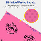 Avery Printable Round Labels, Sure Feed Technology, 2-3/4" Diameter, Bright Pink Labels, Print-to-The-Edge, Laser/Inkjet Printable, 240 Total, Great for Soaps and Packaging 240 labels