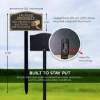 SmartSign “Private Property - This Property Has Video Surveillance” GardenBoss Statement Plaque | 5.75" x 9.5" Aluminum Plaque with 18" Black Lawn Stake, Made in USA Private Property - This Property Has Video Surveillance