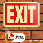 iSYFIX Exit Glow in the Dark Sign, 10x7 Inch, 12 Pack 12 Pk 10x7 Plastic