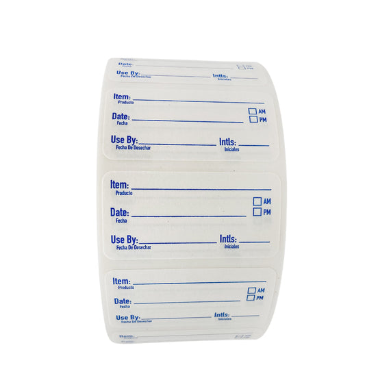 2x1 Dissolvable Labels for Food containers, Dissolvable Food Labels for containers, 1000 Food Label Stickers for containers, Food Storage Labels Stickers, Date Labels, Freezer Food Labels Blue