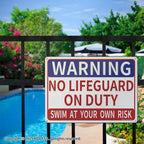 14x10″ Pool Safety Signs, Pool Signs for Outside, 2 Pack, PSP-2302 NoLifeguard & AttendChildren