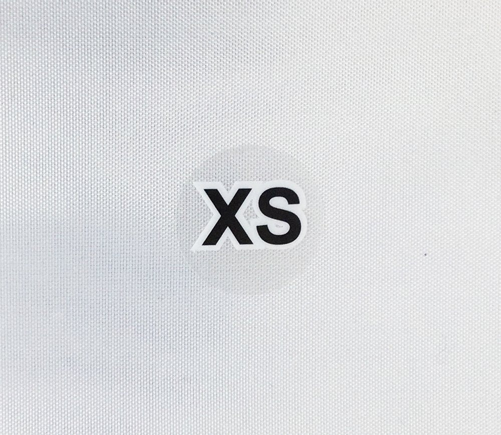 Clear Circle Extra Small XS Clothing Size Stickers - 3/4 Inch Round, 500 Clear Plastic Adhesive Labels Per Roll for Retail Apparel, Clothing Organization, and Inventory - Made in The USA