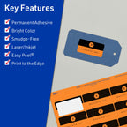 Avery Printable Rectangle Labels, Sure Feed Technology, 3/4" x 3-1/2", Bright Orange Labels, Print-to-The-Edge, Laser/Inkjet Printable, 400 Total, Great for Mailing 400 labels
