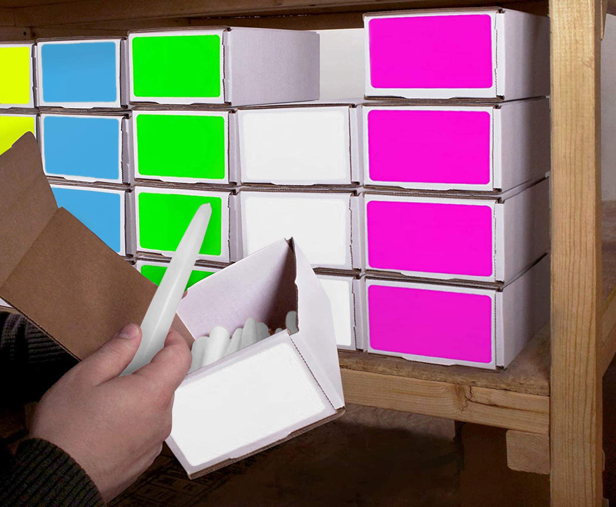 ChromaLabel fluorescent yellow 3x5 inch permanent color-coding rectangle labels with 250 stickers per roll