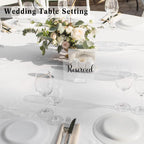 Roowest 10 Set Acrylic Reserved Table Signs for Wedding,Clear, Black Clear, Black