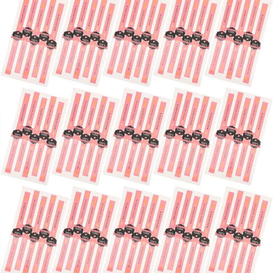 100PCS Food Baking Seal Stickers Self Adhesive Stickers Pastry Seal Sticker Labels Stickers Decorating Chocolates Pastry Seal Strip Seal Sticker Packaging Sticker for Handmade Baking (Pink)
