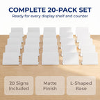 Kisangel 20pcs Matte White Dry Erase Tent Signs 4x3, Bakery Price Tags