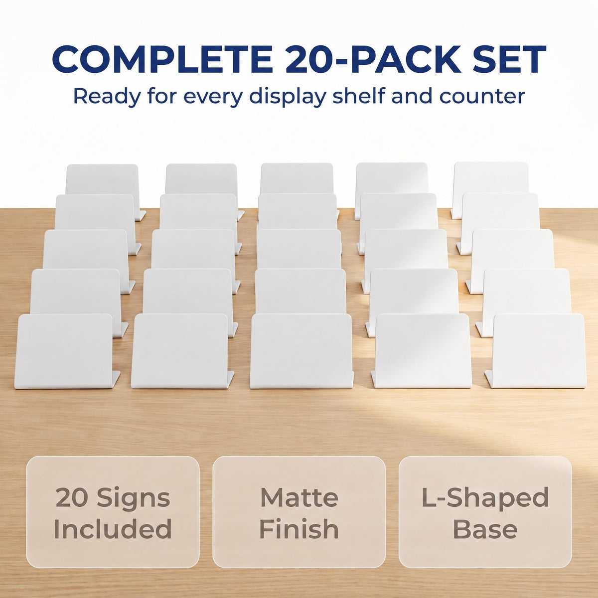 Kisangel 20pcs Matte White Dry Erase Tent Signs 4x3, Bakery Price Tags