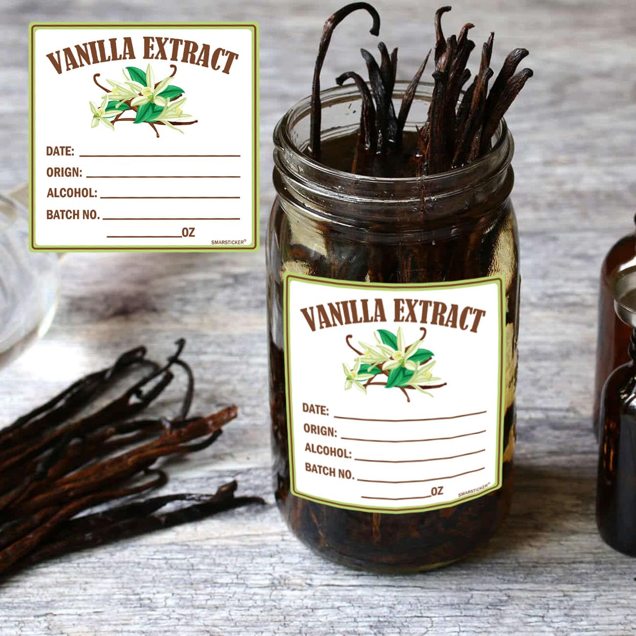 Christmas Vanilla Extract Labels Round Circle Gloss White Labels Homemade Vanilla Stickers for Handcrafted Vanilla Bottles, Gift,Kitchen Pantry,Jar,Organization 250pcs (3 Inch, Color2) 3 Inch