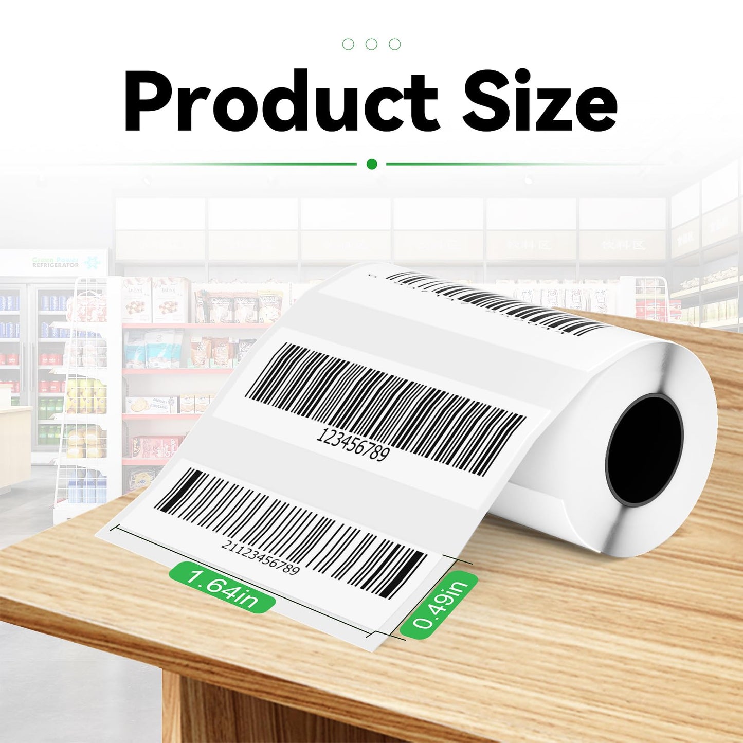 Label Printing Paper - 15 * 50mm 8 Rolls of Label Printing Paper, Thermal Printing Labels - Multi-Purpose Square Self-Adhesive Labels, White Background with Black Text