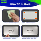 ADASigns Office Sign 7"x4" - Brushed Aluminum with Braille & Tape
