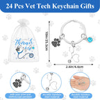 Sureio 24 Sets Vet Tech Appreciation Gifts Bulk Veterinary Keychains Claw