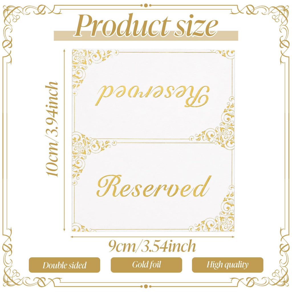 20 Pcs Reserved Seating Sign for Wedding, Double-Sided Reserved Table Signs