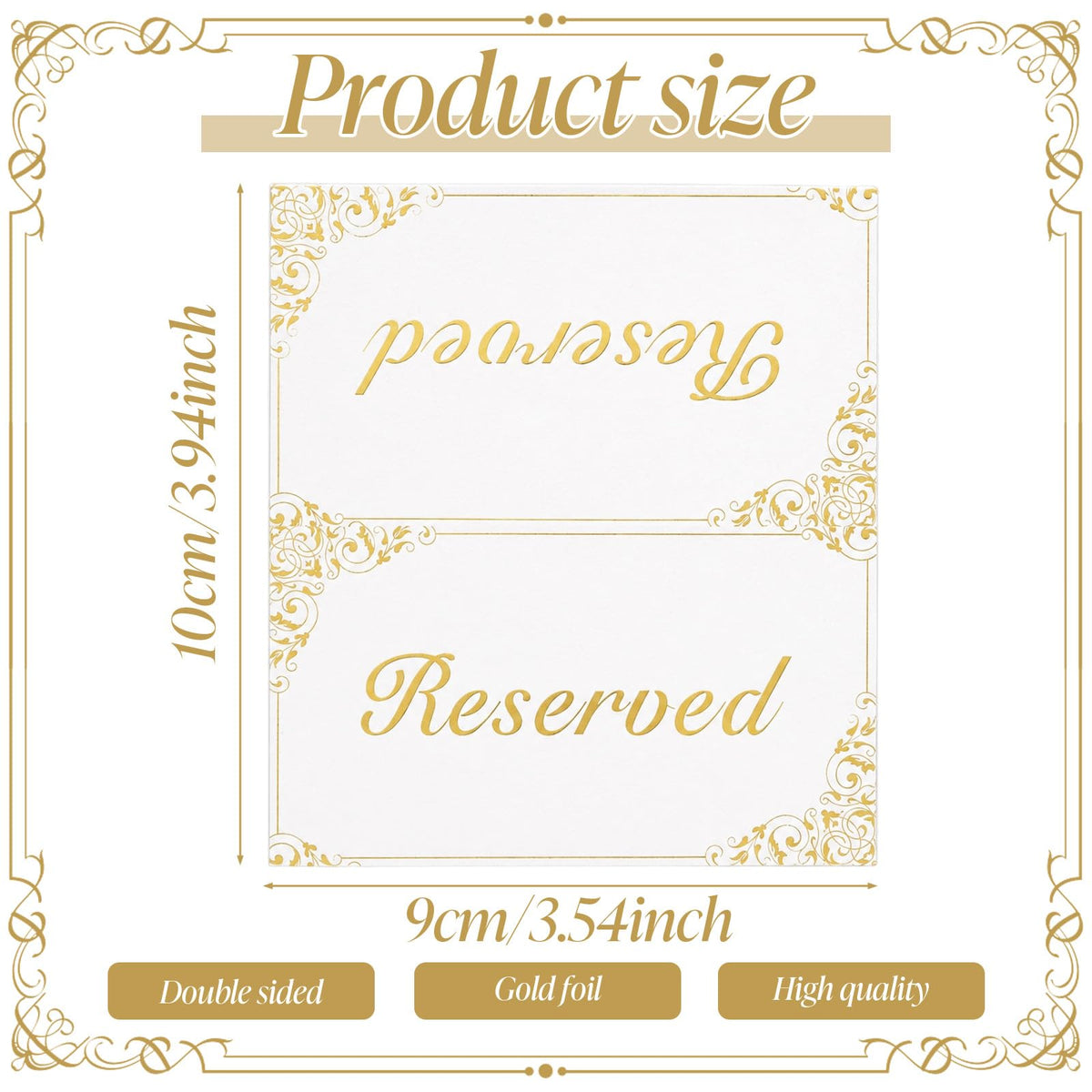 20 Pcs Reserved Seating Sign for Wedding, Double-Sided Reserved Table Signs