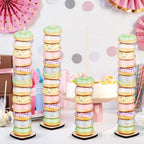 BESTYASH Wooden Donut Display Stand 15 Bases and 15 Rods Dessert Table
