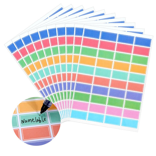 800 PCS Bottle Labels for Daycare Color Waterproof Labels Stickers, Removable Adhesive Name Label Stickers, Reusable Name Labels for Office, Folder Labels,Bottle Labels,Food Labels,Jar Labels