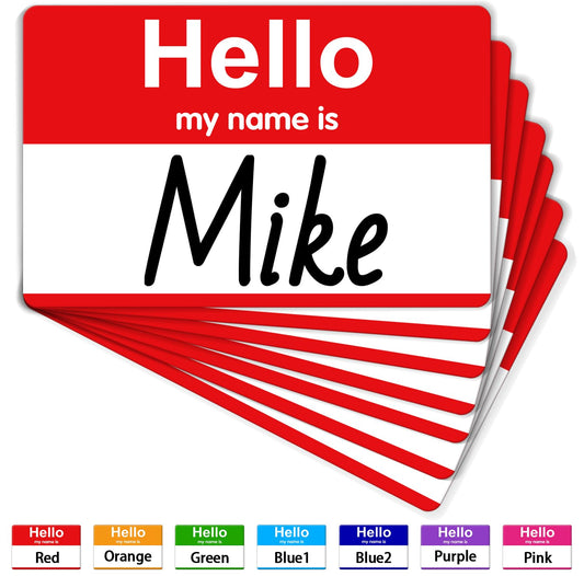 200 Pcs Name Tags,Hello My Name is Stickers,Red Name Tag Stickers, Adhesive Name Label Stickers for Office,Meeting,School,Teachers and Mailing(3.5" x 2.25") Red