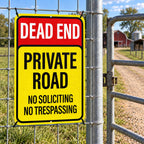 2 Pack Dead End Private Road Sign 18" × 12" Rust Free Aluminum