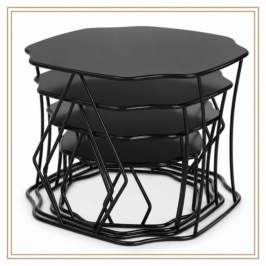 4 Pack Metal Food Display Risers, Pizza Stand with Nesting Design