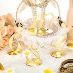 Yalikop 10 Pcs Wedding Table Numbers with Holder 1-10 Mirror, Gold
