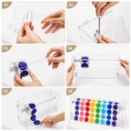 Adjustable Label Dispenser, 9 Disks Acrylic Roll Sticker Dispenser