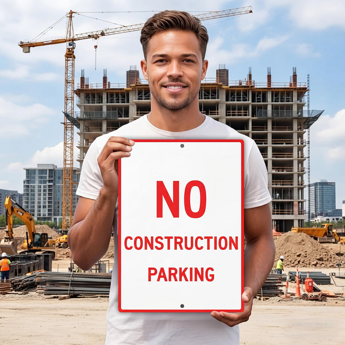 2 Pcs No Construction Parking Sign