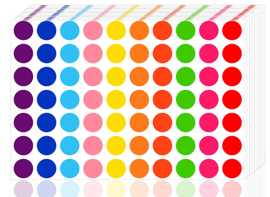 3500 Pieces Dot Stickers, 3/4 inch Color Coding Labels, 10 Color Circle Price Stickers for Office Classroom Student 3500 Pieces