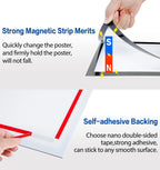 8.5" x 11" Acrylic Sign Holder Wall Mount, Self Adhesive Magnetic Display Frame with Nano Tape and Strong Magnetic Frames for Wall, Door, Glass, Home, Store, Office (Black, 3Pack) Black 3 Pack 8.5" x 11"